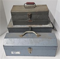 (I) Lot Of 3 Toolboxes: Each Includes Variety Of