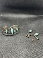 Beautiful sterling silver bracelet & earrings 925