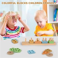 Montessori Toys Gift for 1 2 3 Years Old, Blocks
