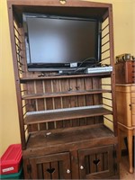 Neat wood TV cabinet - cabinet only, no contents