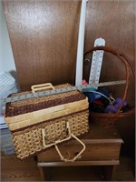 Basket lot - arts & craft supplies & handies