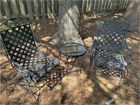 Iron Chairs and table