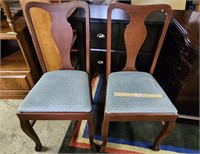 2 Solid Wood Table Chairs