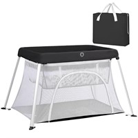 Portable Travel Crib for Baby, 2 in 1 Folding Baby