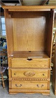 Wood 3 Drawer Entertainment Cabinet
