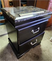 Faux Marbel Top 2 Drawer Dresser/Night Stand