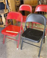 Four Cosco Metal Folding Chairs