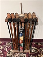 Croquet Set in Wood Stand