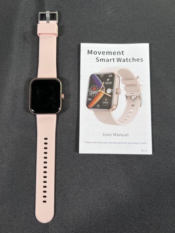 Smart Movement Watch w/ Pink Band & Charger