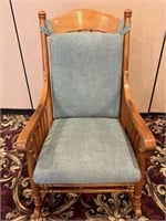 Oak Rocker w/ upholstered Seat