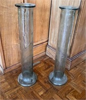 Pair of large hand-blown glass vases