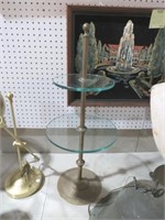 LARGE BRASS & GLASS DISPLAY