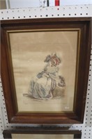 WOOD FRAMED FRENCH VICTORIAN PRINT