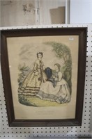 WOOD FRAMED FRENCH VICTORIAN PRINT