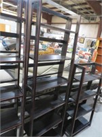 BLACK PAINTED WOOD FOLDUP TIERED SHELVES