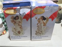 2 MUSICAL PORCELAIN ANGEL COLLECTIBLES