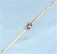 Italian Ruby and Diamond Bracelet in 14k Yellow Go