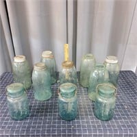 K3 10Pc Mason Canning jars Qts 1/2 Gallons