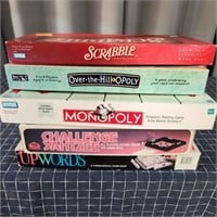 J3 5pc+ Board Games: Scrabble, Monopoly, Yahtzee,