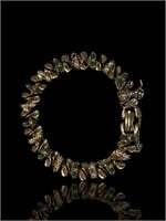ART 18k Emerald, Pearl, Enamel Tennis Bracelet