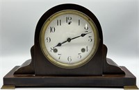 Mantle Wooden Clock w/ Brass Detail