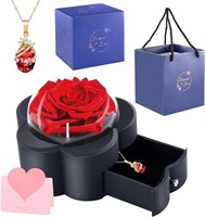 BNWXDY Eternal Rose with Necklace,