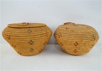 Two Alaskan Native Lidded Baskets