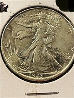 1943 90% Silver Walking Liberty HalfDollar