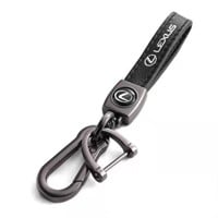 3 Pack Black Leather 5 3/4" Key Holder Keychain