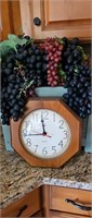 Planter w/ grapes and clock