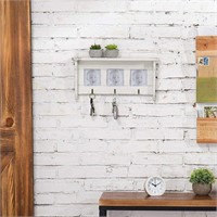 16-Inch Wall-Mounted Wood Display Shelf x2