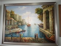 Venice Vintage Large Oil on Canvas Awesome!!