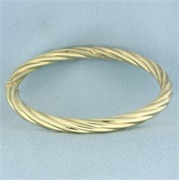 Italian Twist Bangle Bracelet in 14k Yellow Gold