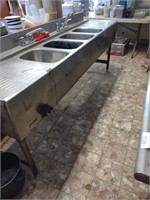 4 compartment stainless steel sink