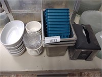 Stainless Steel containers, napkin holder and