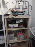 Wooden shelf, food warmer, light and all other