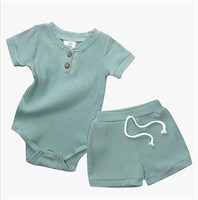 New Baby Girls Soft Cotton Short Sleeve Outfits