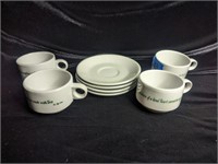 Set of (4) Tea Cups and Saucers