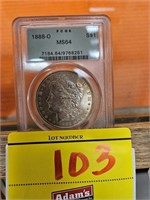 1888-O MORGAN DOLLAR, MS64