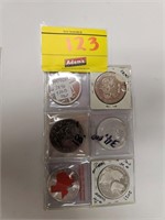 (6) ASSORTED FOREIGN SILVER COINS