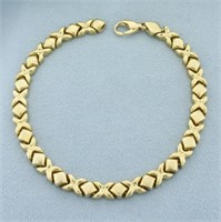 Italian Xs and Os Kiss Bracelet in 14k Yellow Gold