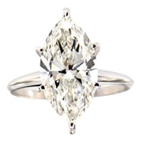 14kt Gold 4.50 ct Marquise VS Lab Diamond Ring