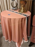 Pressboard Side Table with Tablecloth