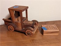 Wooden Truck Toy & Wooden Ship Box