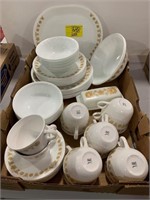 LARGE SET OF CORELLE GOLDEN BUTTERFLY CHINA