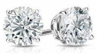 14k Gold 5.03 ct Round Brilliant Lab Diamond Studs