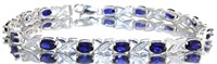Elegant 8.40 ct Sapphire & Diamond Accent Bracelet