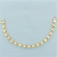 3ct Diamond Bezel Set Tennis Line Bracelet in 14k