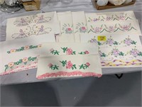 6 PAIRS OF NEEDLEPOINT PILLOWCASES