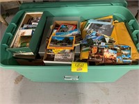 TOTE FULL OF POST CARDS & TRAVEL BROCHURES